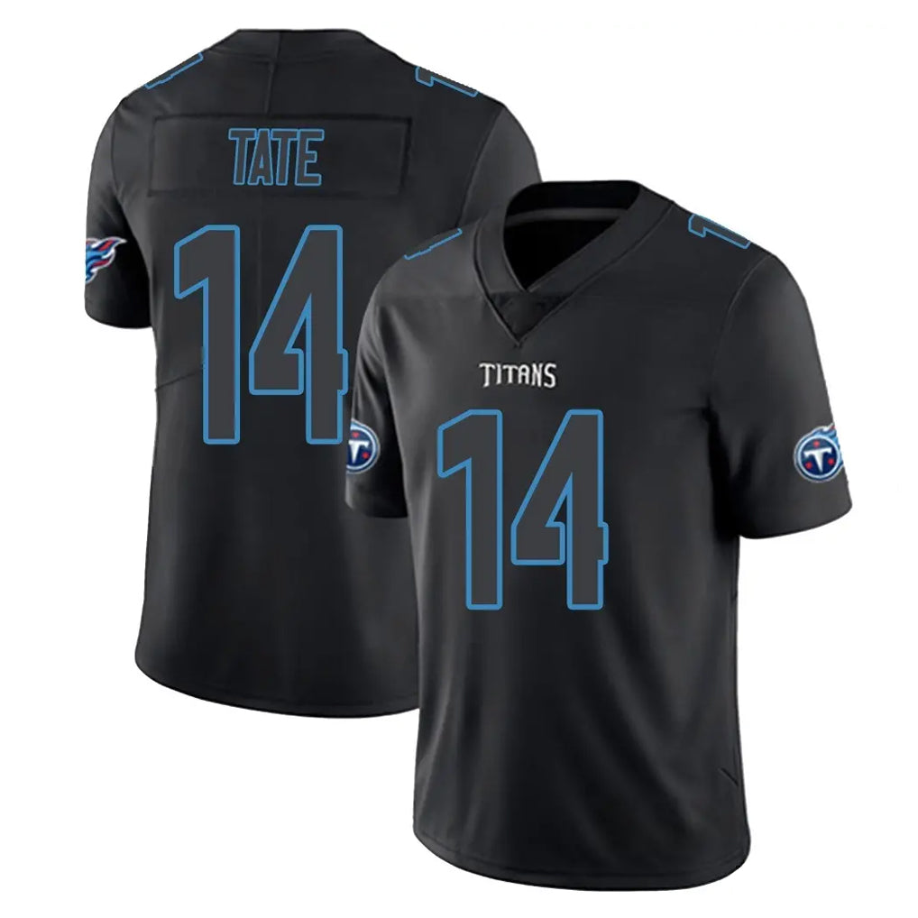 Kdoa T.Titans #14 Carnell Tate Player Black Impact Limited Home Game Stitched Jerseys