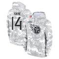 Kdoa T.Titans #14 Carnell Tate Player Camo Arctic Salute to Service Pullover Hoodies Home Game Stitched Jerseys