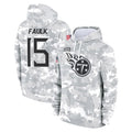 Kdoa T.Titans #15 Keldric Faulk Player Camo Arctic Salute to Service Pullover Hoodies Home Game Stitched Jerseys
