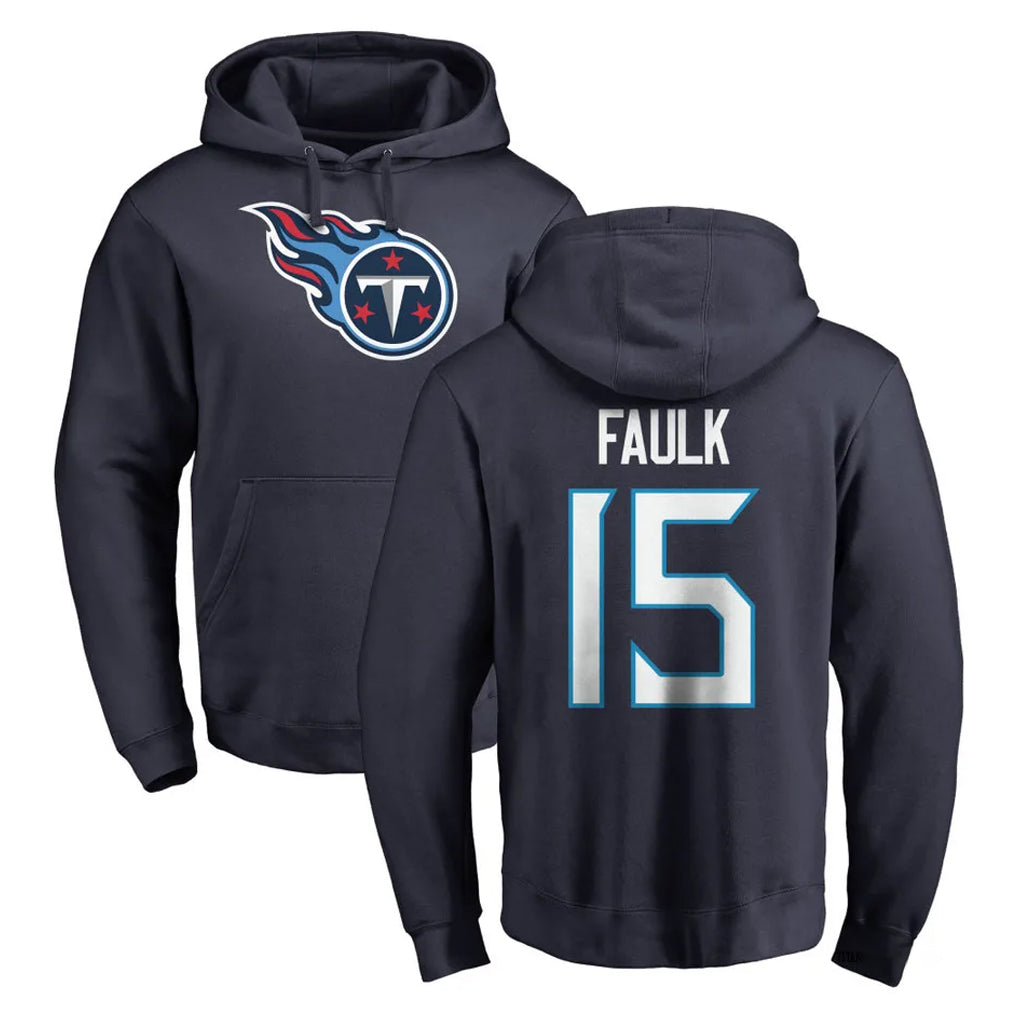 Kdoa T.Titans #15 Keldric Faulk Player Navy Logo Pullover Hoodies Home Game Stitched Jerseys