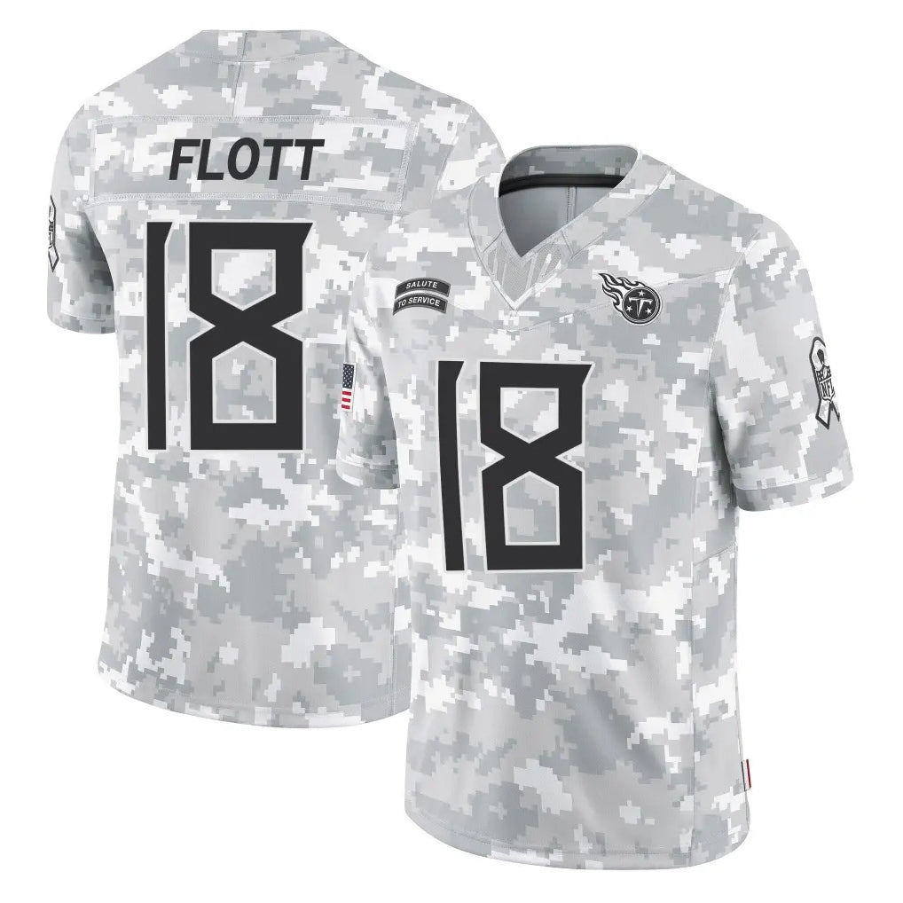 Kdoa T.Titans #18 Cor'Dale Flott Player Arctic Camo Limited Salute to Service Home Game Stitched Jerseys