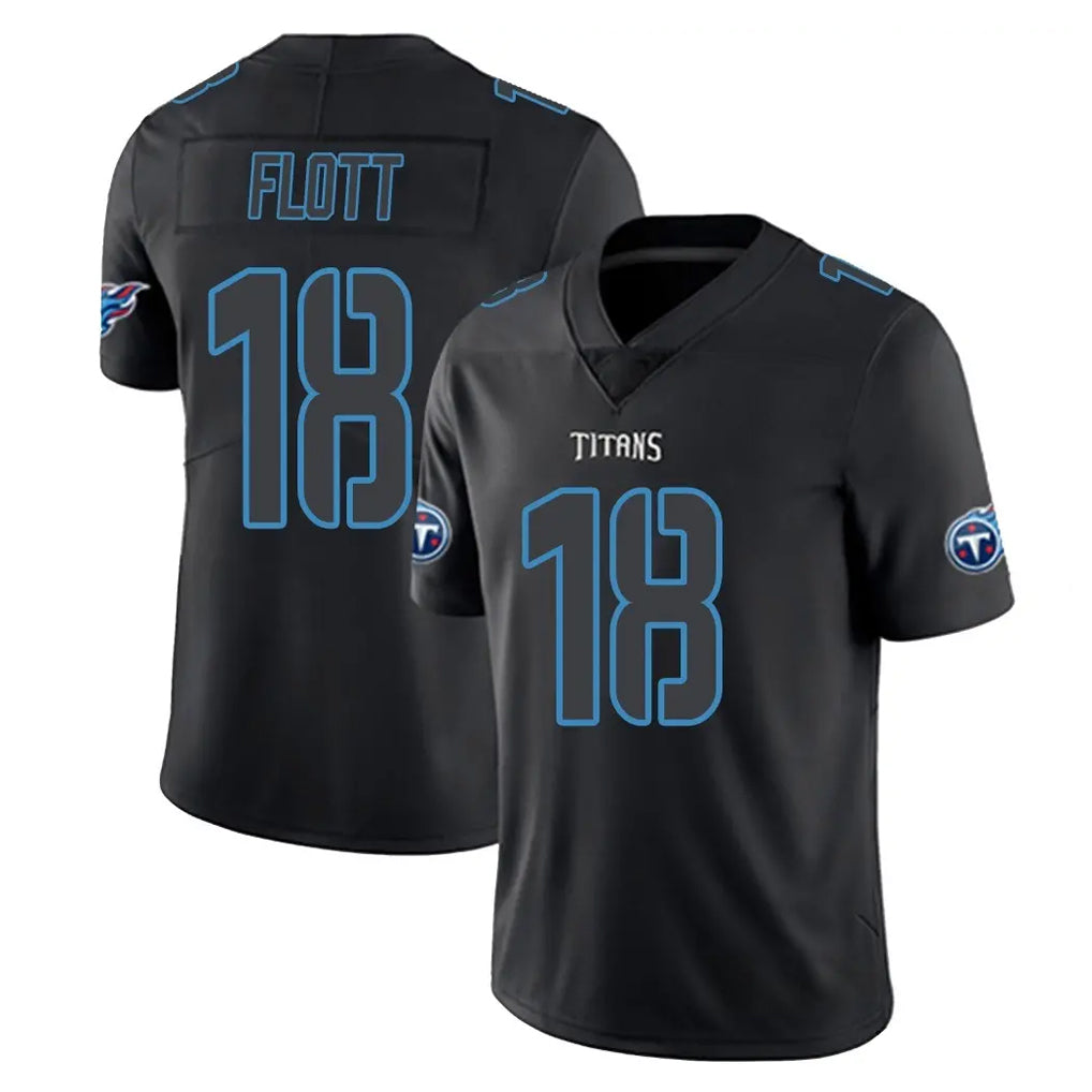 Kdoa T.Titans #18 Cor'Dale Flott Player Black Impact Limited Home Game Stitched Jerseys