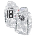 Kdoa T.Titans #18 Cor'Dale Flott Player Camo Arctic Salute to Service Pullover Hoodies Home Game Stitched Jerseys