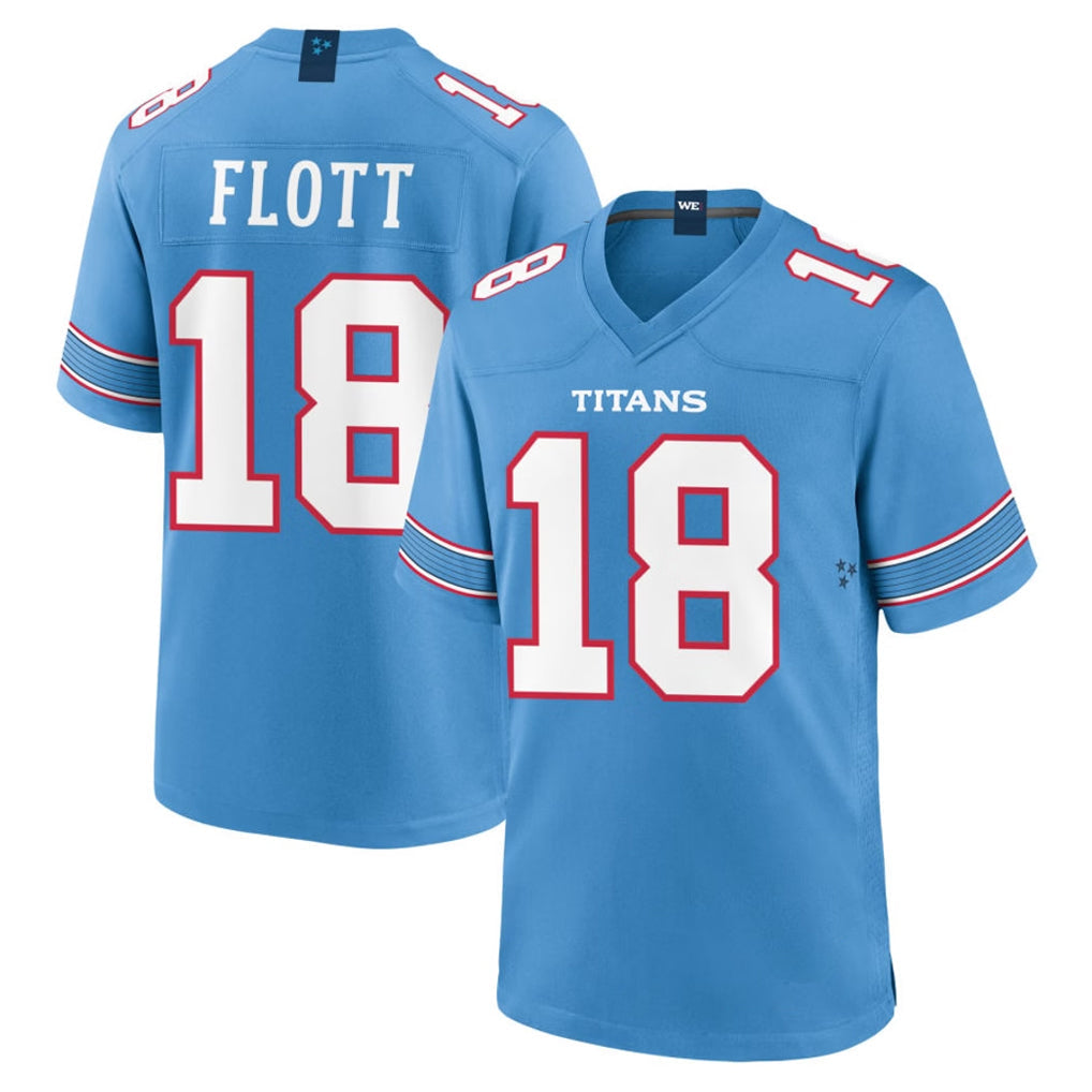 Kdoa T.Titans #18 Cor'Dale Flott Player Light Blue 2026 Game Home Stitched Jerseys