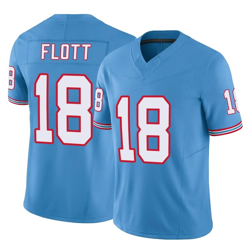 Kdoa T.Titans #18 Cor'Dale Flott Player Light Blue Limited Vapor F.U.S.E. Home Game Stitched Jerseys