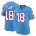 Kdoa T.Titans #18 Cor'Dale Flott Player Light Blue Oilers Throwback Home Game Stitched Jerseys