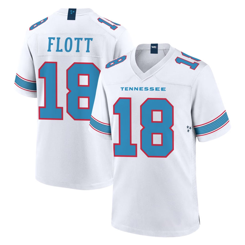Kdoa T.Titans #18 Cor'Dale Flott Player White 2026 Game Home Stitched Jerseys