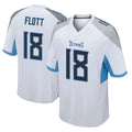 Kdoa T.Titans #18 Cor'Dale Flott Player White Home Game Stitched Jerseys