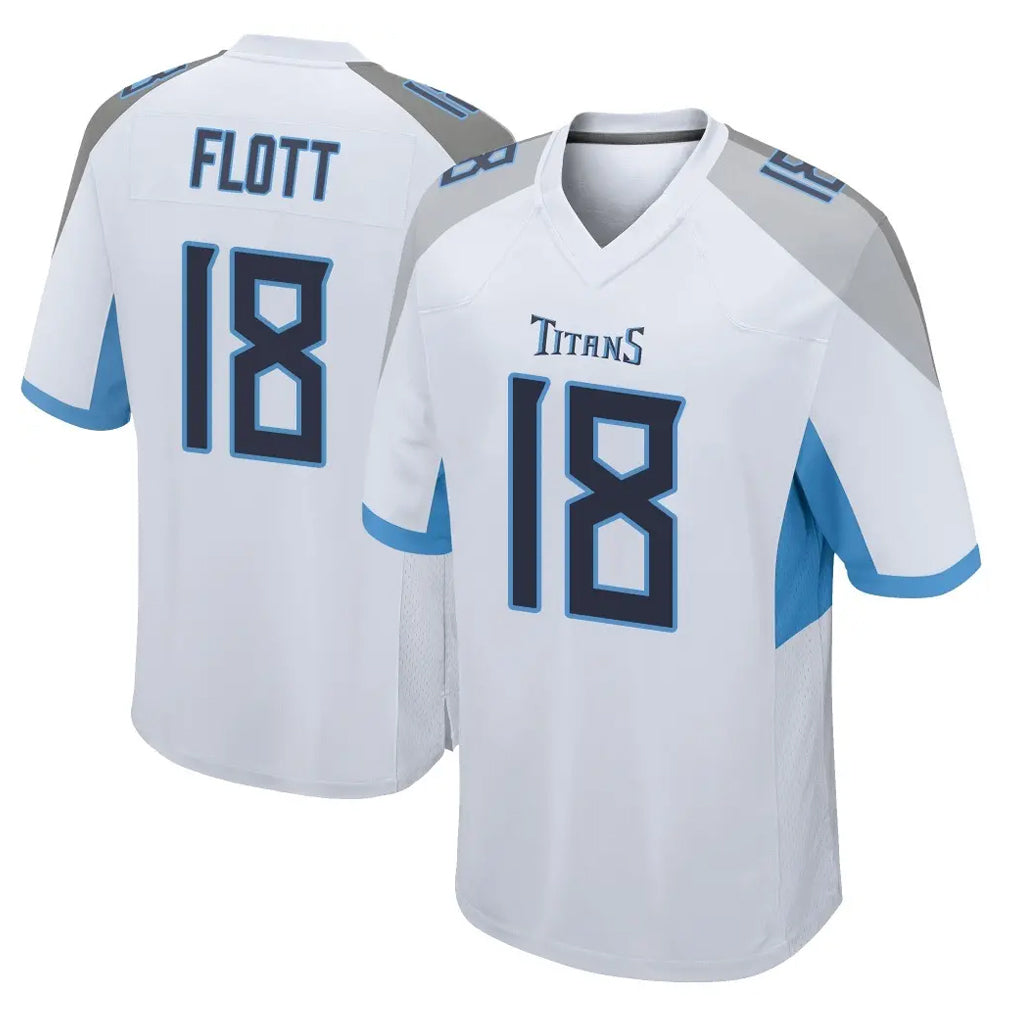 Kdoa T.Titans #18 Cor'Dale Flott Player White Home Game Stitched Jerseys