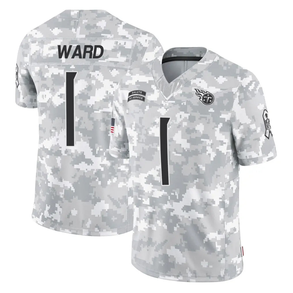 Kdoa T.Titans #1 Cameron Ward Player Arctic Camo Limited Salute to Service Home Game Stitched Jerseys