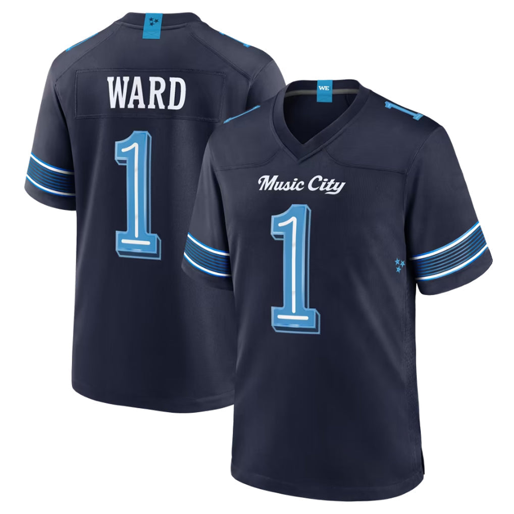 Kdoa T.Titans #1 Cameron Ward Player Navy 2026 Rivalries Collection Home Game Stitched Jerseys