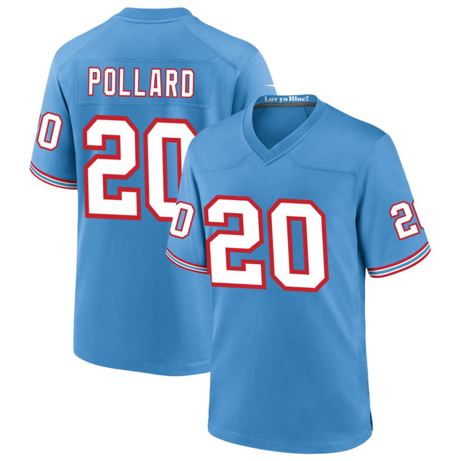 Kdoa T.Titans #20 Tony Pollard Player Light Blue Throwback Alternate Game Stitched Jerseys