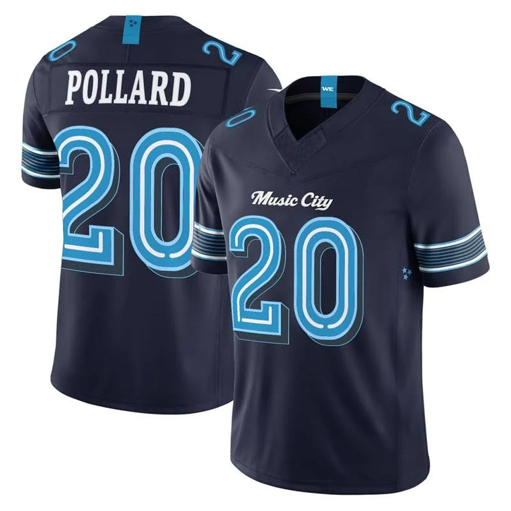 Kdoa T.Titans #20 Tony Pollard Player Navy 2026 Rivalries Collection Limited Home Game Stitched Jerseys