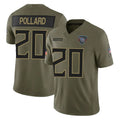 Kdoa T.Titans #20 Tony Pollard Player Olive Limited 2025 Salute to Service Home Game Stitched Jerseys