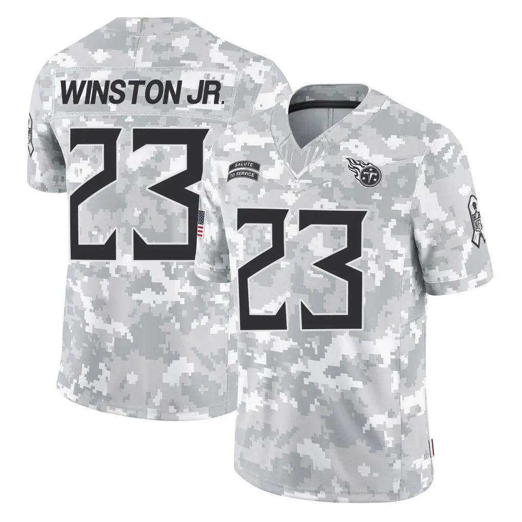 Kdoa T.Titans #23 Kevin Winston Jr. Player Arctic Camo Limited Salute to Service Home Game Stitched Jerseys