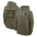 Kdoa T.Titans #23 Kevin Winston Jr. Player Olive Salute to Service Hoodies Home Game Stitched Jerseys