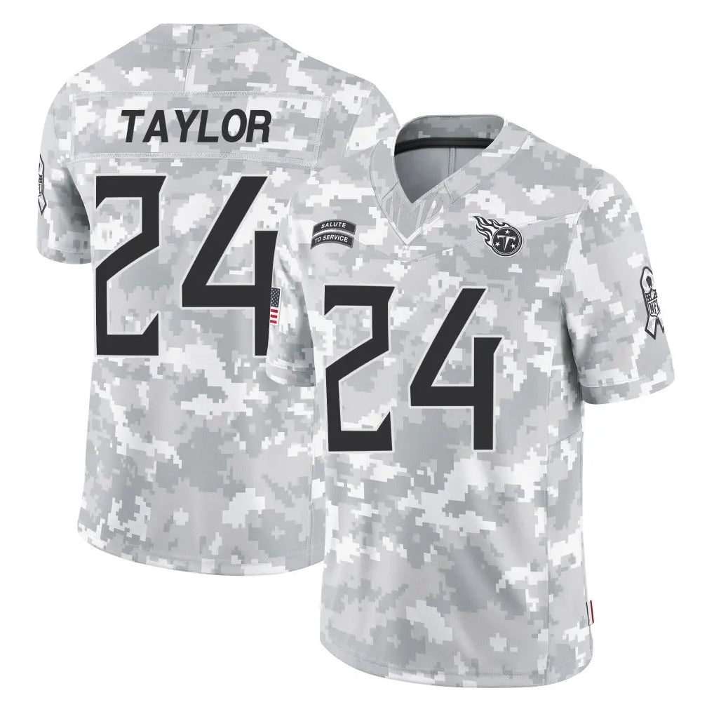 Kdoa T.Titans #24 Alontae Taylor Player Arctic Camo Limited Salute to Service Home Game Stitched Jerseys