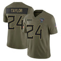 Kdoa T.Titans #24 Alontae Taylor Player Olive Limited 2025 Salute to Service Home Game Stitched Jerseys