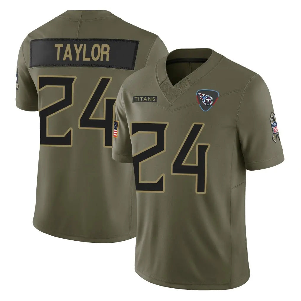 Kdoa T.Titans #24 Alontae Taylor Player Olive Limited 2025 Salute to Service Home Game Stitched Jerseys