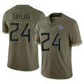 Kdoa T.Titans #24 Alontae Taylor Player Olive Limited Salute to Service Home Game Stitched Jerseys
