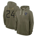Kdoa T.Titans #24 Alontae Taylor Player Olive Salute to Service Hoodies Home Game Stitched Jerseys