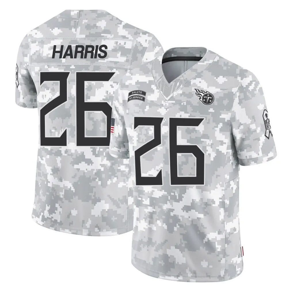 Kdoa T.Titans #26 Marcus Harris Player Arctic Camo Limited Salute to Service Home Game Stitched Jerseys