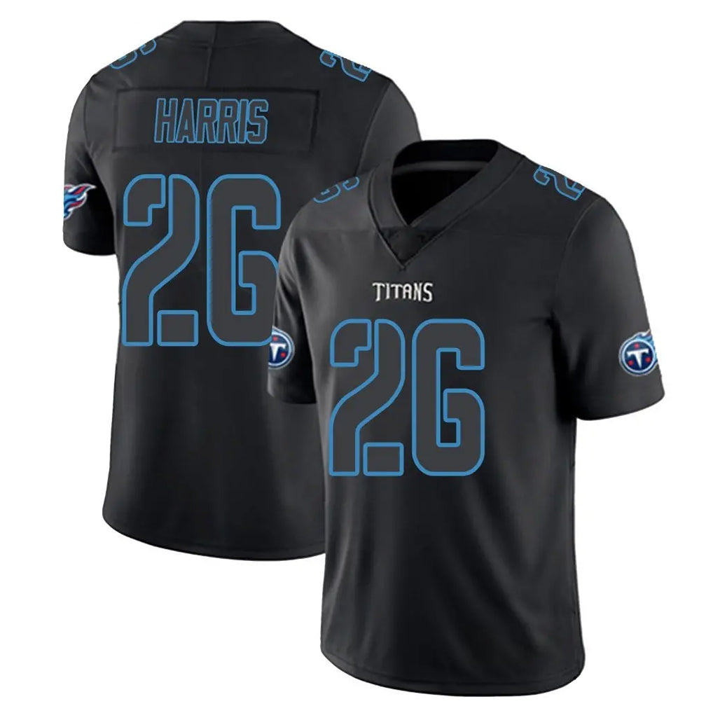Kdoa T.Titans #26 Marcus Harris Player Black Impact Limited Home Game Stitched Jerseys