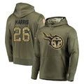 Kdoa T.Titans #26 Marcus Harris Player Olive Salute to Service Pullover Hoodies Home Game Stitched Jerseys