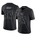 Kdoa T.Titans #33 Cedric Gray Player Black Limited Reflective Home Game Stitched Jerseys