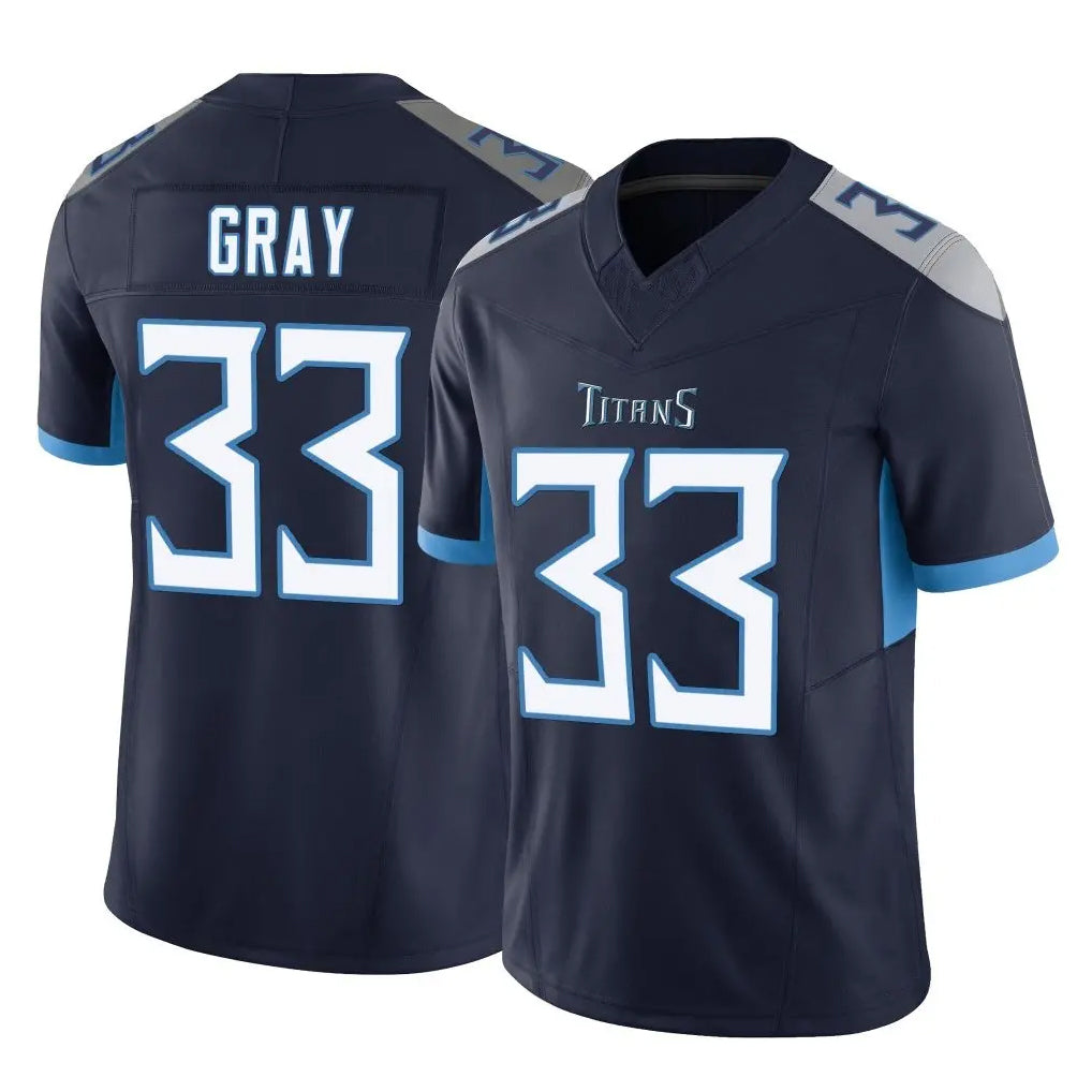 Kdoa T.Titans #33 Cedric Gray Player Navy Limited Vapor F.U.S.E. Home Game Stitched Jerseys