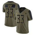 Kdoa T.Titans #33 Cedric Gray Player Olive Salute to Service Limited Home Game Stitched Jerseys