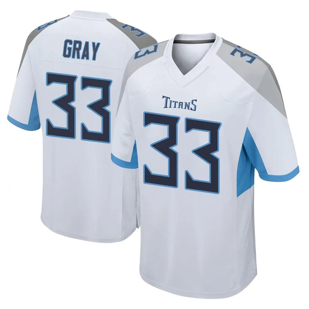 Kdoa T.Titans #33 Cedric Gray Player White Home Game Stitched Jerseys