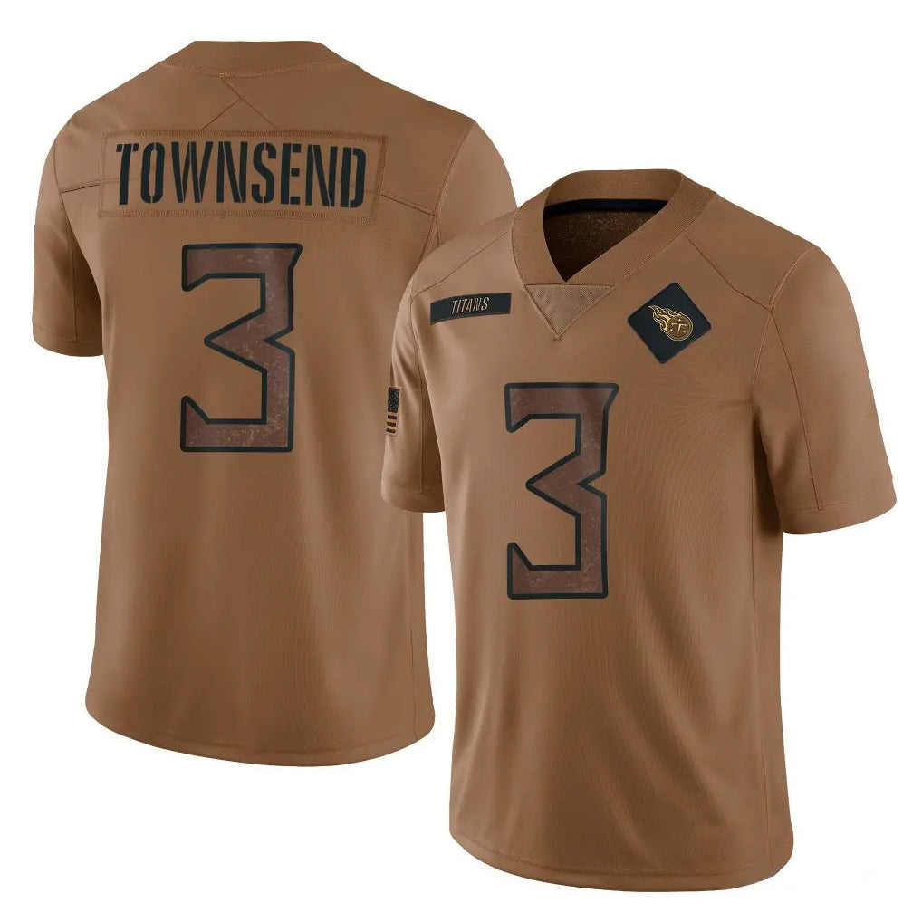 Kdoa T.Titans #3 Tommy Townsend Player Brown Limited Salute to Service Home Game Stitched Jerseys