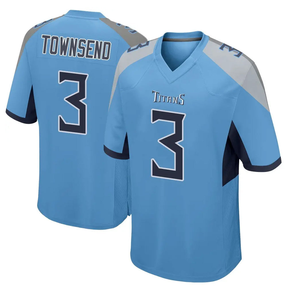 Kdoa T.Titans #3 Tommy Townsend Player Light Blue Home Game Stitched Jerseys