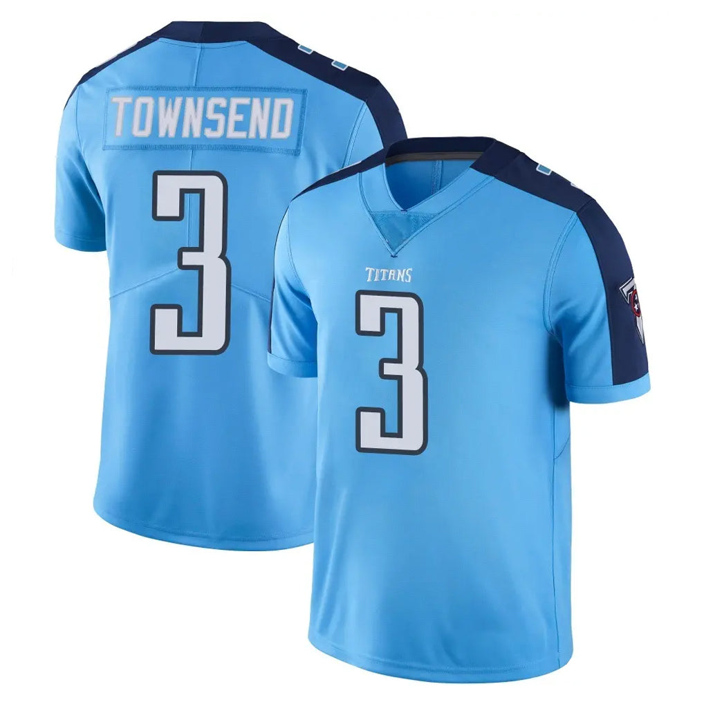 Kdoa T.Titans #3 Tommy Townsend Player Light Blue Limited Color Rush Home Game Stitched Jerseys