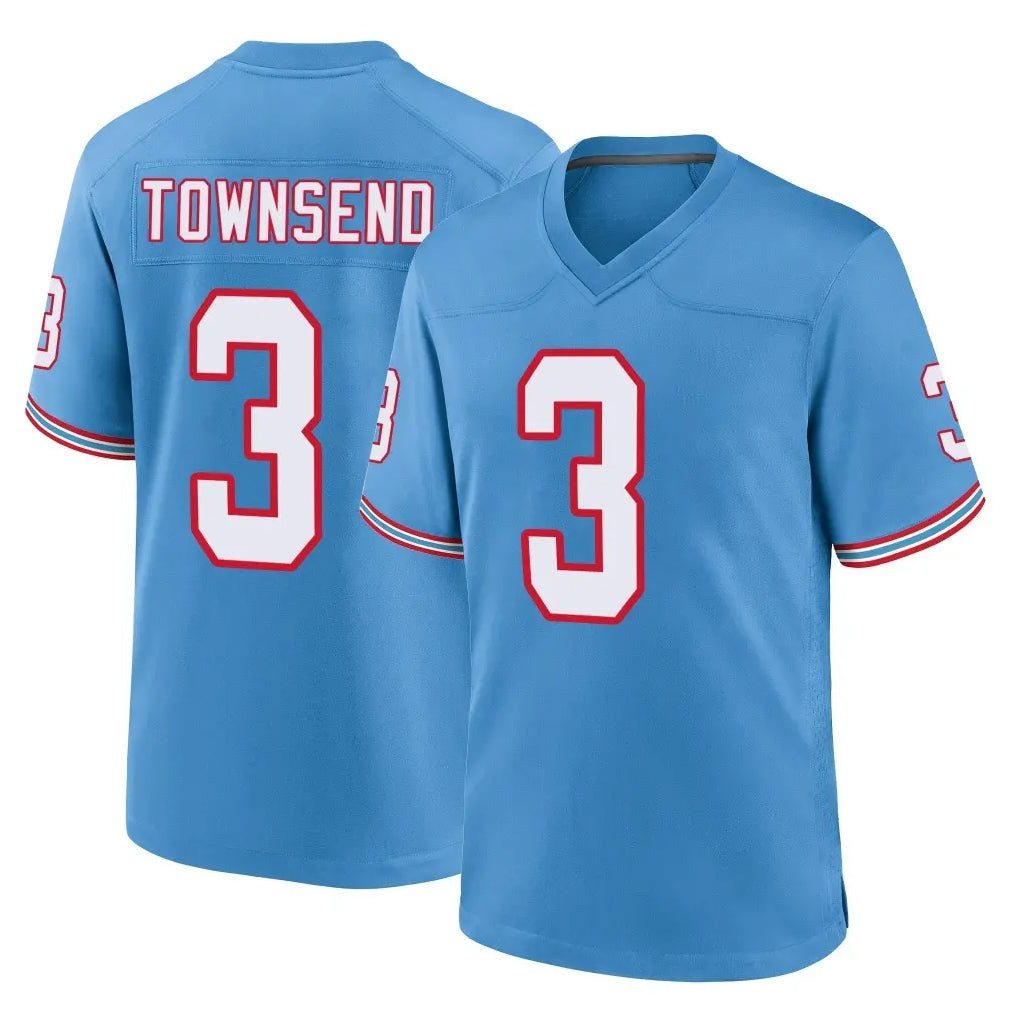 Kdoa T.Titans #3 Tommy Townsend Player Light Blue Oilers Throwback Home Game Stitched Jerseys