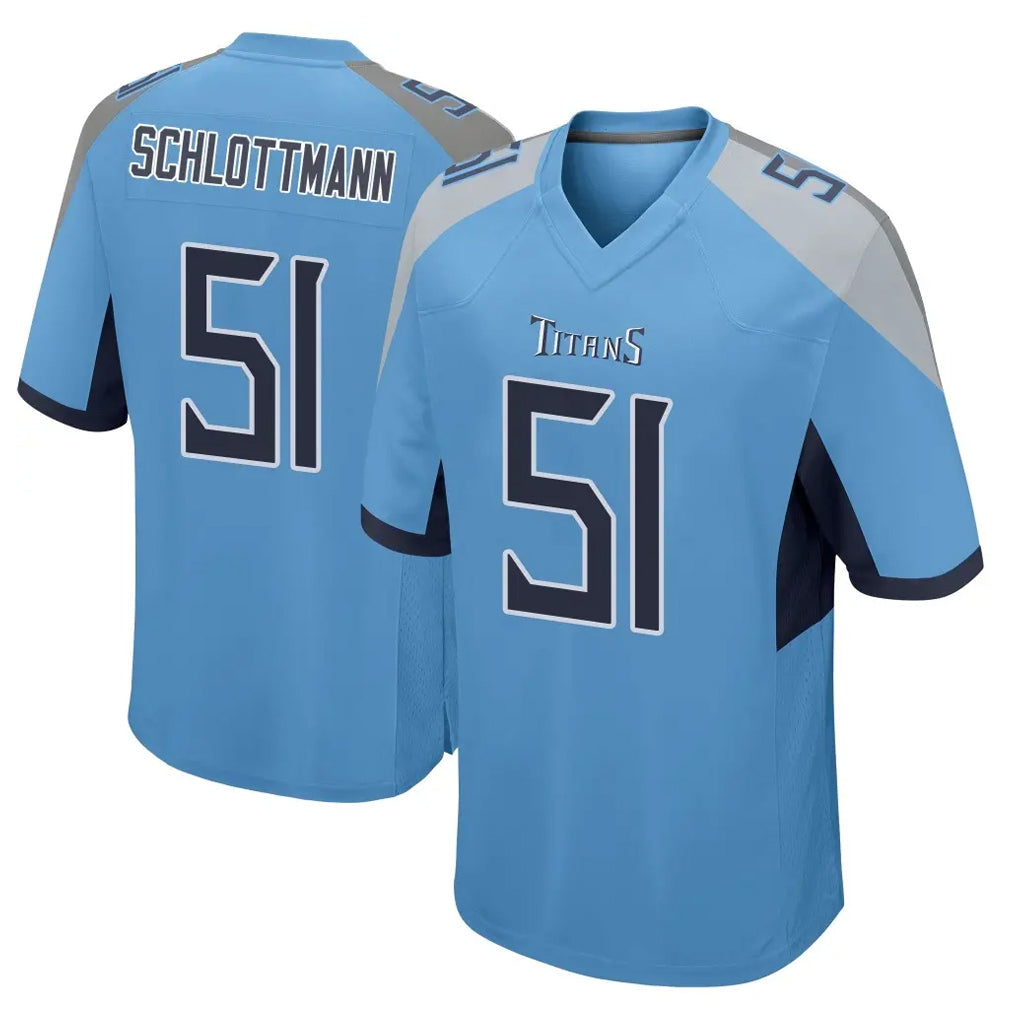 Kdoa T.Titans #51 Austin Schlottmann Player Light Blue Home Game Stitched Jerseys