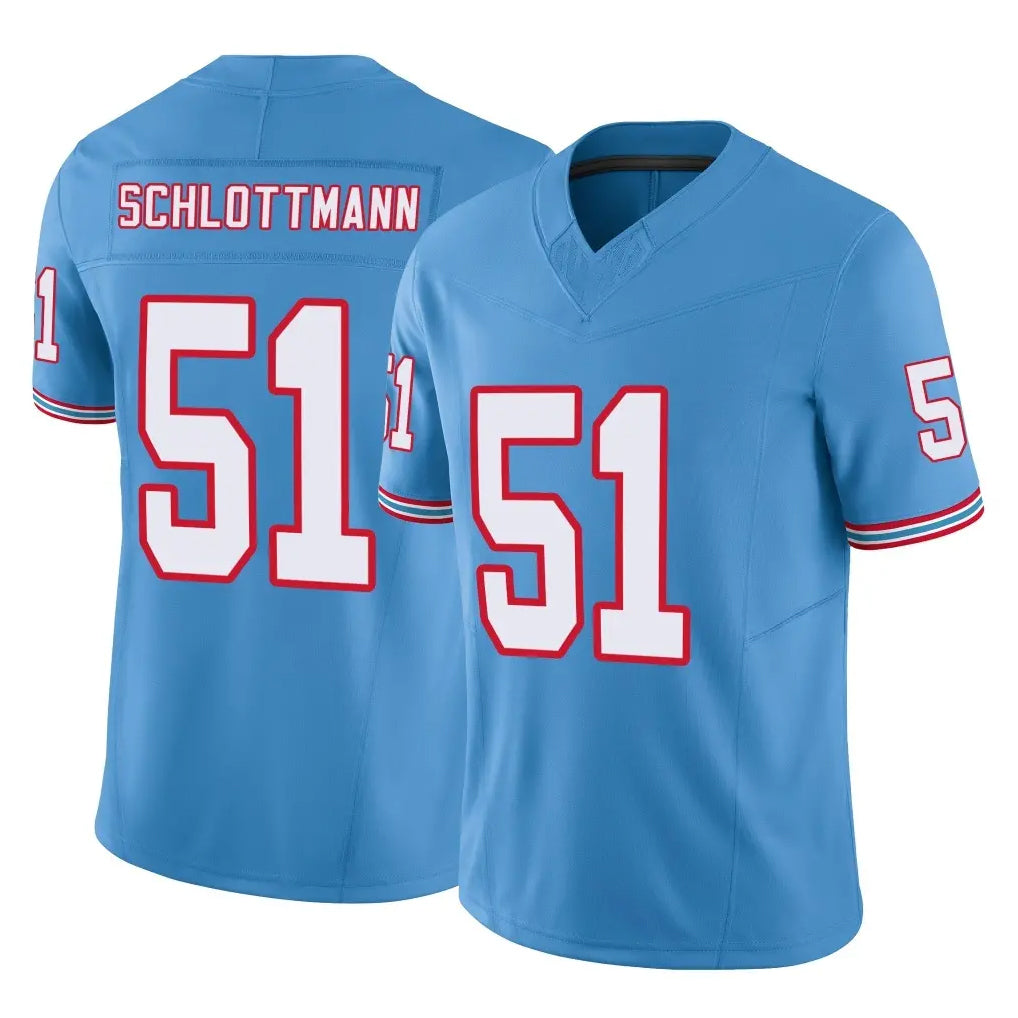 Kdoa T.Titans #51 Austin Schlottmann Player Light Blue Limited Vapor F.U.S.E. Home Game Stitched Jerseys