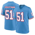 Kdoa T.Titans #51 Austin Schlottmann Player Light Blue Oilers Throwback Home Game Stitched Jerseys