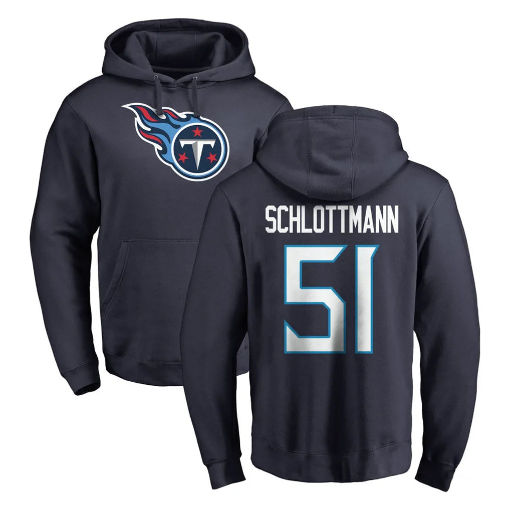 Kdoa T.Titans #51 Austin Schlottmann Player Navy Logo Pullover Hoodies Home Game Stitched Jerseys