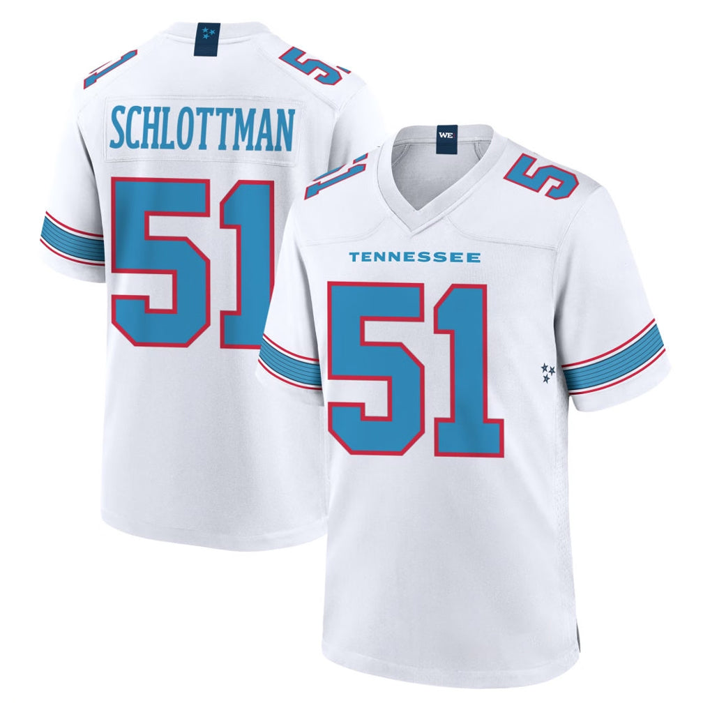 Kdoa T.Titans #51 Austin Schlottmann Player White 2026 Game Home Stitched Jerseys