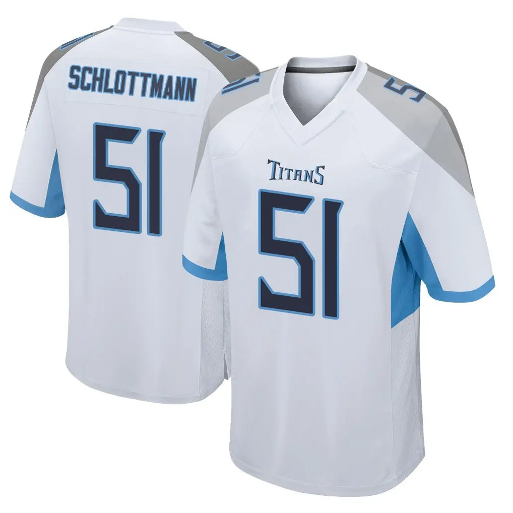 Kdoa T.Titans #51 Austin Schlottmann Player White Home Game Stitched Jerseys