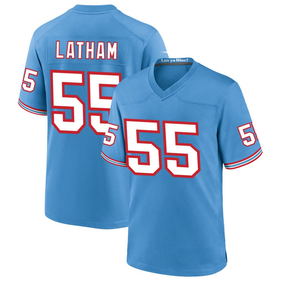 Kdoa T.Titans #55 JC Latham Player Blue Throwback Alternate Game Stitched Jerseys