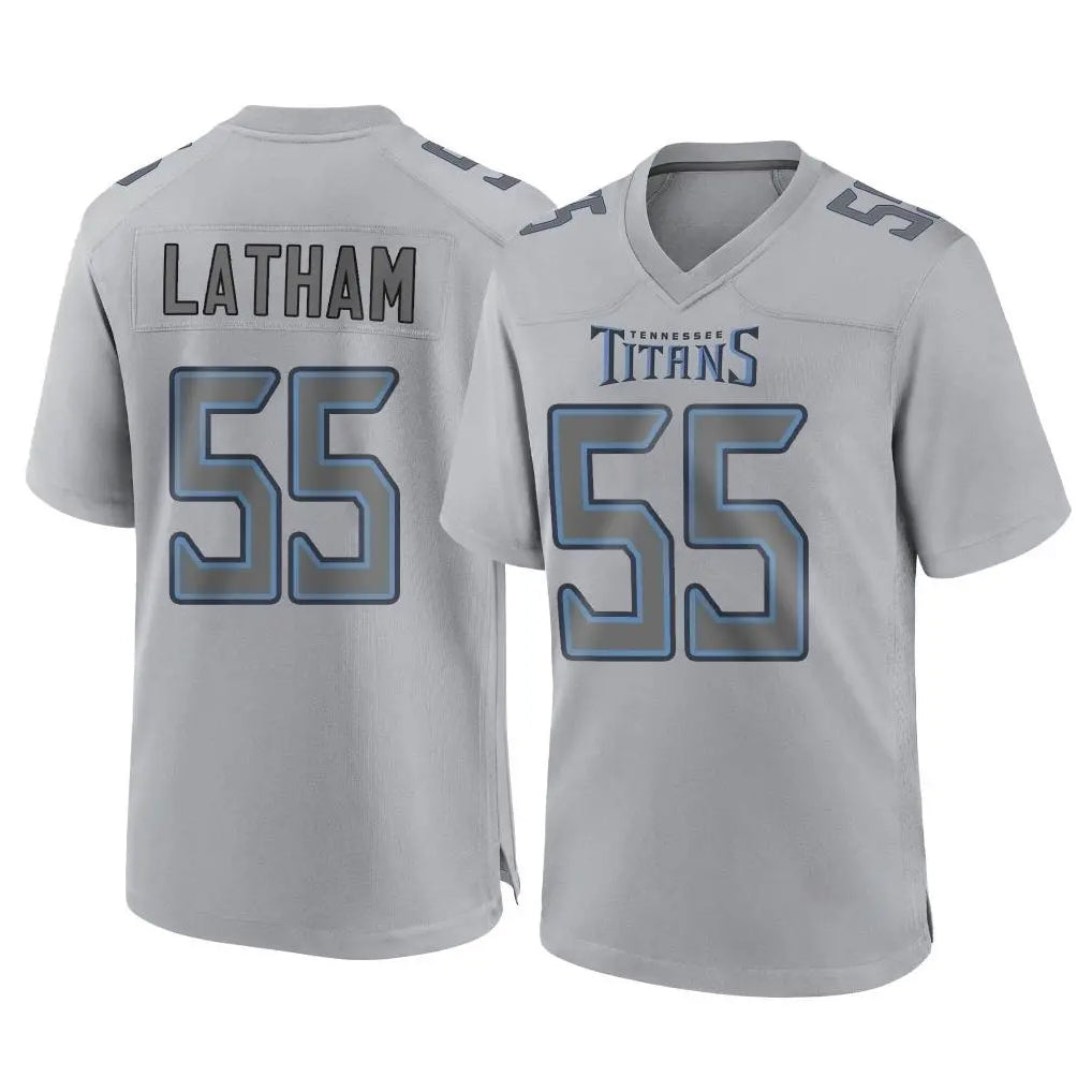 Kdoa T.Titans #55 JC Latham Player Gray Atmosphere Fashion Home Game Stitched Jerseys