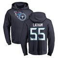 Kdoa T.Titans #55 JC Latham Player Navy Logo Pullover Hoodies Home Game Stitched Jerseys