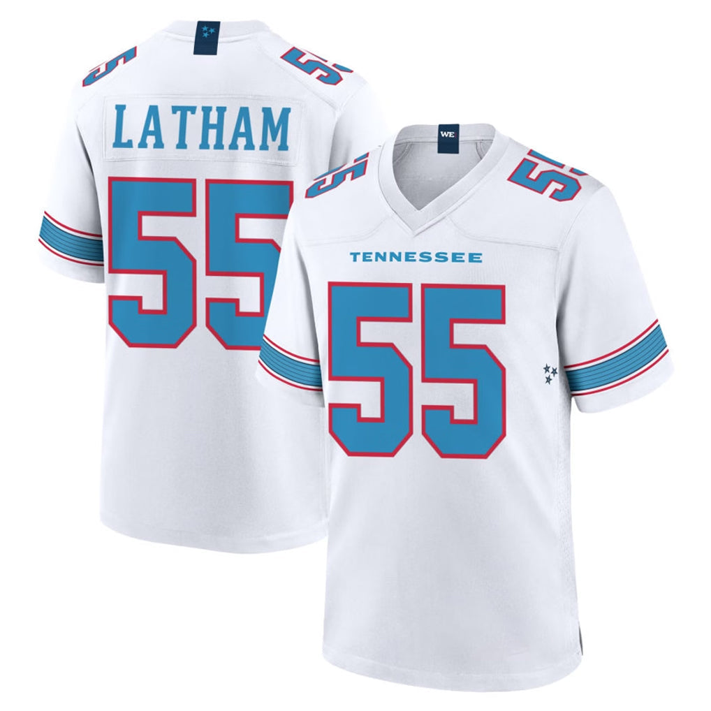 Kdoa T.Titans #55 JC Latham Player White 2026 Game Home Stitched Jerseys