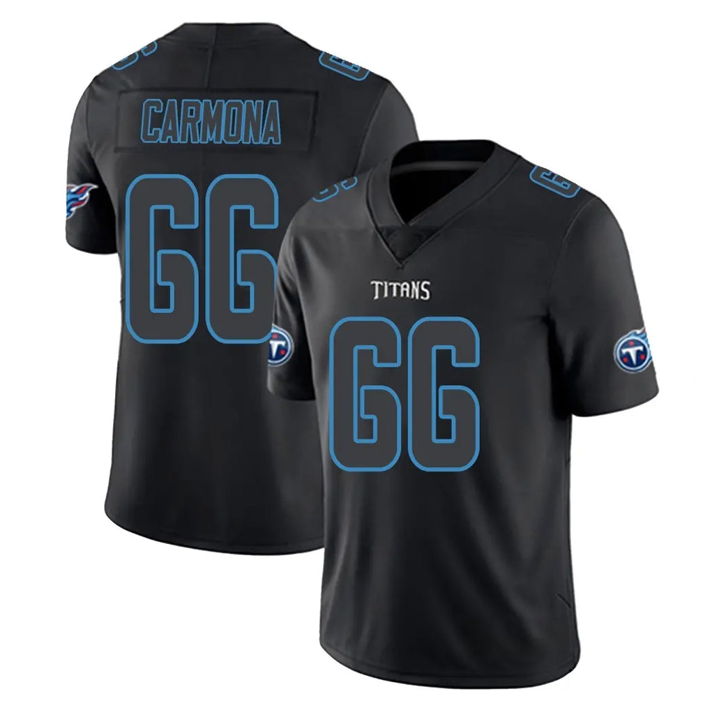 Kdoa T.Titans #66 Fernando Carmona Jr. Player Black Impact Limited Home Game Stitched Jerseys