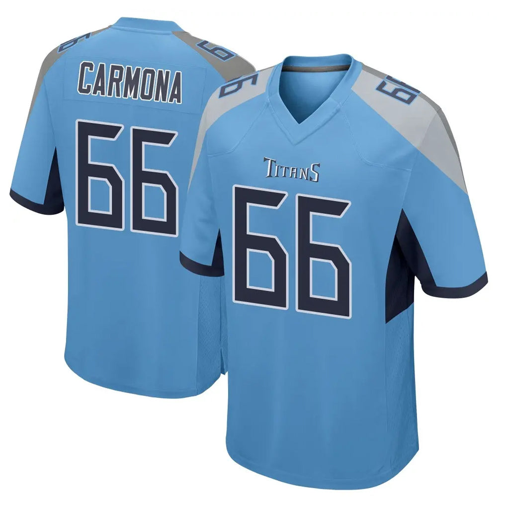 Kdoa T.Titans #66 Fernando Carmona Jr. Player Light Blue Home Game Stitched Jerseys