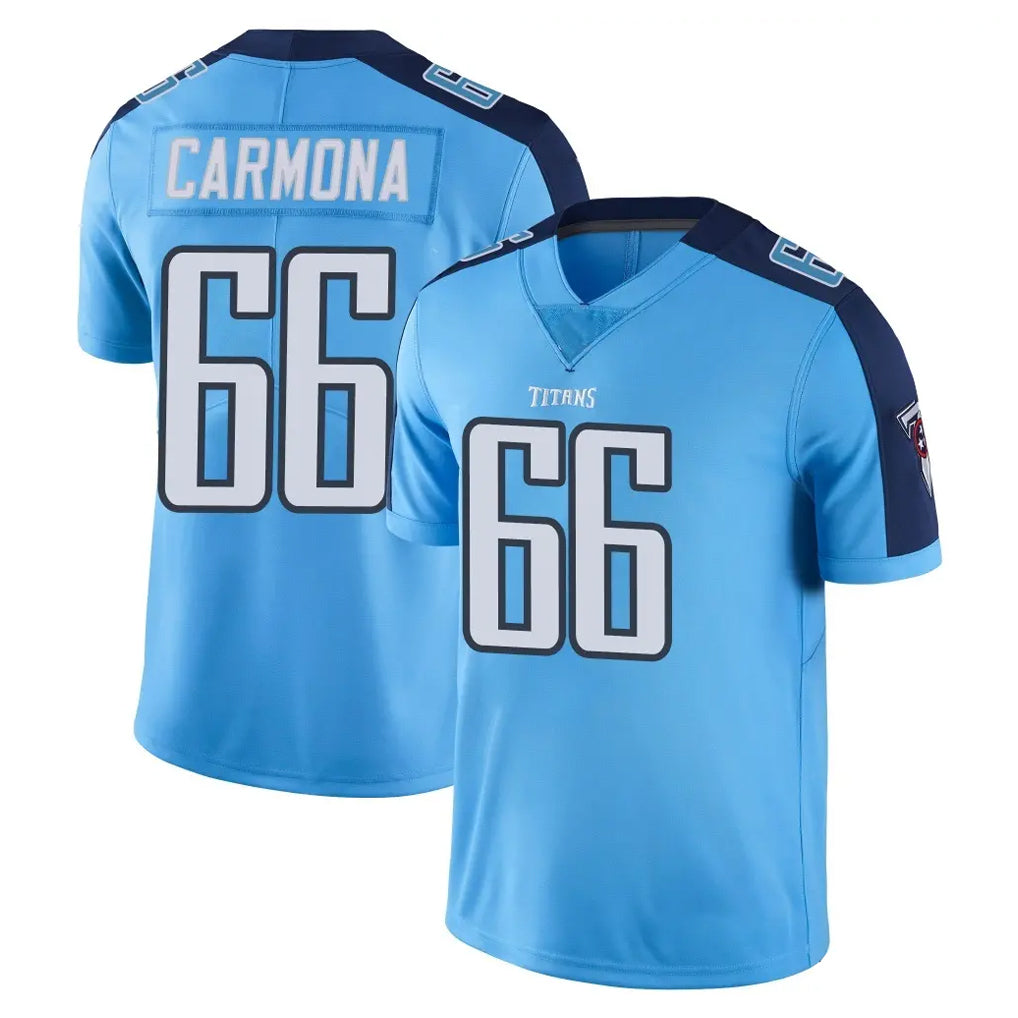 Kdoa T.Titans #66 Fernando Carmona Jr. Player Light Blue Limited Color Rush Home Game Stitched Jerseys