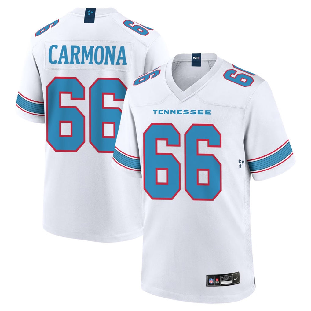 Kdoa T.Titans #66 Fernando Carmona Jr. Player White 2026 Game Home Stitched Jerseys